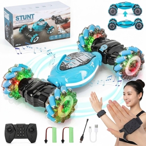 Coche de acrobacias 4WD con control remoto de 2.4 GHz, cargador de batería, control manual, sensor de gestos USB, para adultos expertos, eléctrico, de plástico. - Product Image 2