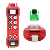 Télécommande radio industrielle étanche IP67 rouge à 6 boutons, simple vitesse, avec authentification par carte d'identité pour pont roulant