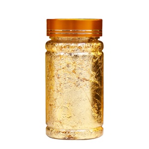 Copos de hojas doradas para decoración de uñas, artesanías de deslizamiento, pintura de fragmentos de lámina dorada, piezas de papel artesanal, 3g/botella - Product Image 1