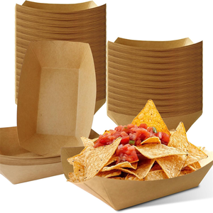 Precio de Fábrica de Bandejas Desechables de Papel Kraft para Alimentos/ Bandejas para Papas Fritas/ Bandejas para Comida Rápida - Product Image 1