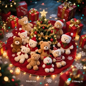 Orsacchiotto di Natale in Peluche, Bambola Orso Babbo Natale, Mascotte Festiva, Fabbrica OEM di Peluche Personalizzati, Personalizzazione su Disegno e Campione, MOQ 1000 - Product Image 1