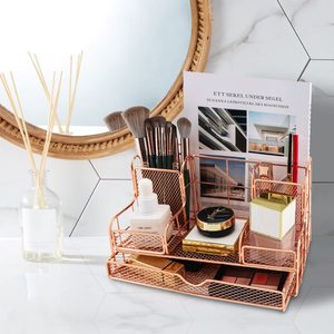 <span class=keywords><strong>Organisateur</strong></span> <span class=keywords><strong>de</strong></span> <span class=keywords><strong>bureau</strong></span> moderne en métal <span class=keywords><strong>rose</strong></span> doré, accessoires <span class=keywords><strong>de</strong></span> <span class=keywords><strong>bureau</strong></span> avec 7 compartiments, porte-stylos, ensemble <span class=keywords><strong>de</strong></span> pinces, emballage personnalisé - Product Image 4
