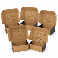 Boîte d'expédition en carton ondulé Kraft personnalisée, imprimée, pliable, pour emballage cadeau, pour la livraison de commerce électronique