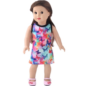 Poupée en peluche de 18 pouces, jupe imprimée papillon, modè<span class=keywords><strong>le</strong></span> de jouet à faire soi-même pour poupées Bew <span class=keywords><strong>Bron</strong></span> de 18 pouces, cadeau pour enfants - Product Image 1
