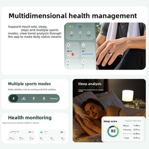 Anneau intelligent enregistreur vocal SR116, suivi santé et sommeil avec enregistrement, IP68, traduction, assistant IA, notes de réunion, contrôle par application - Product Image 4