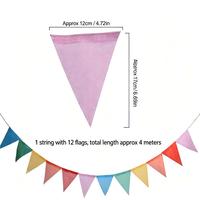Guirlande triangulaire arc-en-ciel personnalisée, mini-décorations en lin multicolores pour mariage, fête, remise de diplôme, vente en gros, bannières de mariage personnalisées