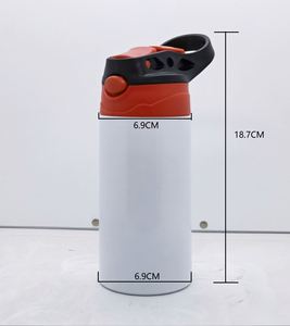 Vaso Infantil con Tapa Abatible de 350 ml (12 oz), Doble Aislamiento de Acero Inoxidable, Recto, para Sublimación, Botella de Agua para Niños - Product Image 2