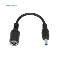 Prise d'alimentation CC 90 degrés 7,4*5,0 mm femelle vers 4,5*3,0 mm mâle pour câble adaptateur d'ordinateur portable HP