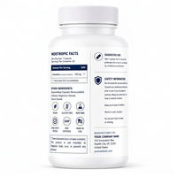 Capsules de Citicoline OEM/ODM, Complément de CDP-Choline, Soutient la Santé Cérébrale, la Mémoire, la Clarté Mentale, Antioxydant, Sans OGM, Végétalien, Adulte
