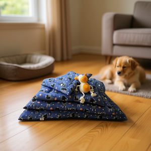 Set di Quattro Tappetini per Cani con Fondo Antiscivolo Quadrato e Motivo, Eleganti Lettini per Animali Domestici - Product Image 2