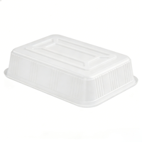 Barquette en plastique PET de qualité alimentaire blanche pour usage industriel, conteneur jetable pour l'emballage des fruits de mer et du pain, rectangulaire épaisse