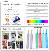 Attaches-câbles en nylon de haute qualité réglables avec logo personnalisé, résistantes à la chaleur, auto-adhésives, fermeture à boucle et crochet