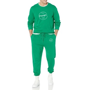 Venta al por mayor de impresión de transferencia de calor personalizado cuello redondo suelto deportivo transpirable pulóver cordón cintura elástica invierno chándal hombres - Product Image 5