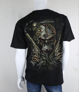 Customized Comfortable Soft Breathable 100% Cotton 3D Monster <strong>Skull</strong> Print Men's Short Sleeve T-shirt - Product Image 3