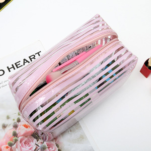 Bolsa <span class=keywords><strong>de</strong></span> Maquillaje Personalizada <span class=keywords><strong>de</strong></span> PVC Transparente con Cierre Grande, Impermeable, para Viajes y Promociones - Product Image 3
