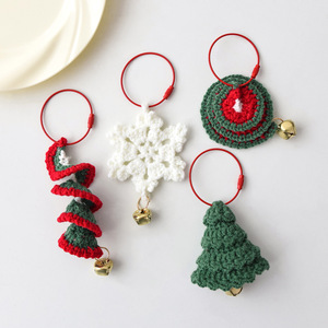 Decoración de Navidad lana tejida árbol de Navidad copo de nieve colgante árbol de Navidad decoración coche decoración Mini lindo encantador - Product Image 1