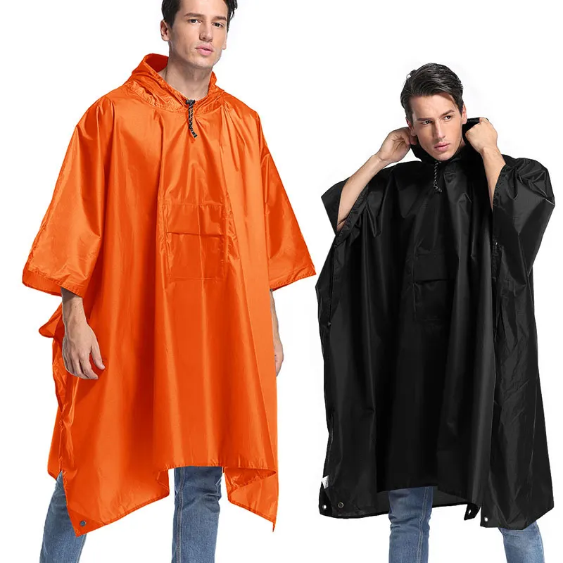 Outdoor multifunctional adult raincoat cloak polyester cloth Pu light and easy to carry poncho rainwear