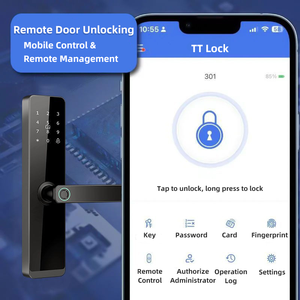 Serrure de porte intelligente électronique à empreinte digitale TTLock Tuya, avec carte, clé et mot de passe, poignée numérique pour la sécurité domestique - Product Image 5