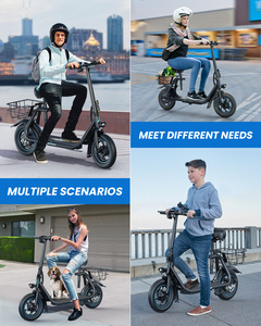 สกู๊ตเตอร์สองล้อขนาดเล็ก ยางกว้าง 12 นิ้ว ดิสก์เบรก ดีไซน์พับได้ โครงเหล็ก ความเร็ว 25 กม./ชม. รับน้ำหนัก 150 กก. มอเตอร์ไร้แปรงถ่านกันน้ำ E-Har - Product Image 6