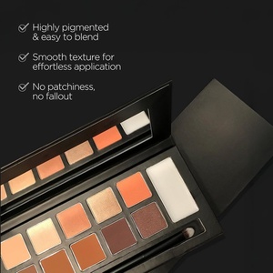 Palette de fards à paupières nude mats et waterproof, marque privée, sans cruauté, végane, avec paillettes - Product Image 5