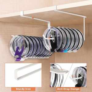 Organisateur de couvercles de gobelets, organisateur de couvercles de tasses peu encombrant, support de couvercles auto-adhésif ou à visser pour le rangement dans les armoires de cuisine - Product Image 5