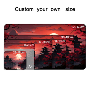 Alfombrilla de Ratón de Estilo Japonés Roja y Negra con Impresión a Todo Color de Alta Calidad OEM, Alfombrilla de Escritorio Grande Impermeable para Juegos - Product Image 2
