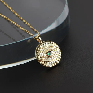 Collana con Ciondolo a Occhio per Donna, Catena Geometrica Mistica per Clavicola, Gioiello Elegante per Uso Quotidiano - Product Image 3
