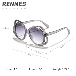 2025 pare-soleil extérieur pour enfants Y2K de haute qualité nouveau cadre rond UV400 avec fleurs creuses en matériau PC - Product Image 3