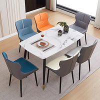 Ensemble de chaises de salle à manger de style design moderne, 4 à 6 pièces, revêtement en cuir synthétique de haute qualité pour la maison, l'appartement, l'hôtel et les meubles.