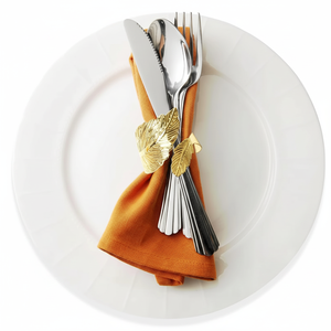 Leaf <b>Wrap</b> Ring Gold Napkin Ring Wedding Hotel Restaurant Gold Colour Elegant Table Napkin Ring - Product Image 1