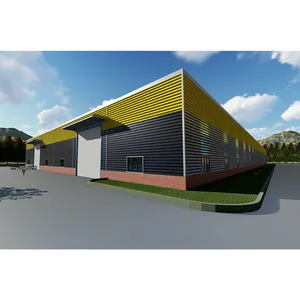 Design prefab insulated steel structure warehouse factory workshop light beverage building in Ecuador