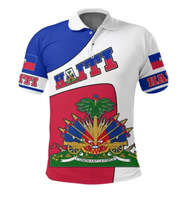 Camiseta de Fútbol de Haití de Alta Calidad al por Mayor, Gorra de Haití, Polo, Camiseta con Bandera, Productos de la Serie Haití, Impresión Digital para Actividades