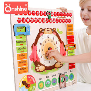 ออนไชน์กระดานไม้สำหรับเด็กเรียนรู้เวลา ปฏิทินสภาพอากาศ ของเล่นเสริมพัฒนาการเด็ก 3-6 ปี - Product Image 3
