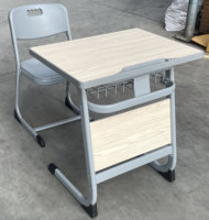 Meubles scolaires environnementaux modernes, ensemble de table et de chaises en métal pour étudiants universitaires, idéal pour le confort des élèves