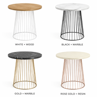Table d'appoint ronde moderne avec cadre en métal doré et plateau en bois, marbre, bambou ou résine, table basse pour salon, OEM ODM
