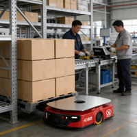 Robot de manutention autonome EP AGV Jacking AMR XCD061-QR avec navigation par code QR, autonomie de 8h, capacité de levage de 60 mm, vitesse de déplacement de 1,8 m/s
