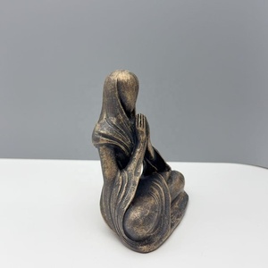 Decorazione artigianale meditando statua aliena-resina, decorazione Desktop e regalo di meditazione creativa - Product Image 5
