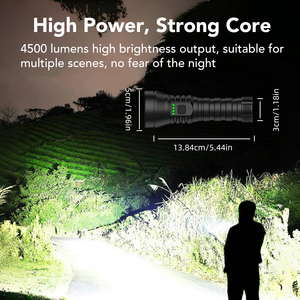 4500 Lumens siêu sáng ngọn đuốc lớn lũ ánh sáng 26700 pin sạc chiến thuật dẫn đèn pin - Product Image 4