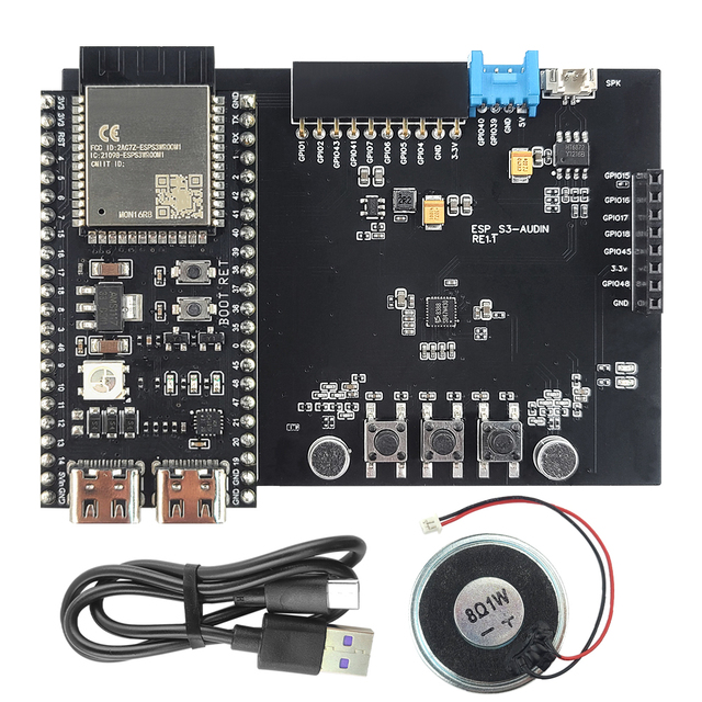 ESP32 S3 Development Board Kit for AI Voice Interaction with 192kHz Microphone Speaker BT Wifi Module DIY N16R8 Expansion ES8388