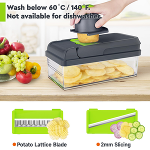 Veggie Carrot Garlic <b>Chopper</b> Pro Onion 14 in 1Multifunctional Food <b>Chopper</b> Kitchen <b>Vegetable</b> Slicer Dicer Cutter - Product Image 2