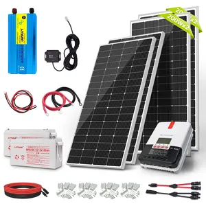 Complete Set Solar Energy Power Storage System 2000W 3KW Solar Panel Electric Power Generation Kit