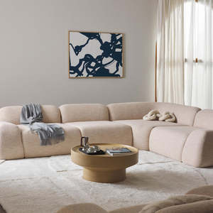 Divano Componibile a L Imbottito Morbido e Confortevole, Set di Divani in Tessuto di Lusso Leggero, Arredamento Moderno per Soggiorno - Product Image 2