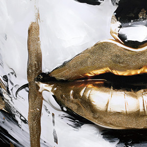 <span class=keywords><strong>Peinture</strong></span> à l'huile abstraite de portrait avec éclaboussures dorées, <span class=keywords><strong>visage</strong></span> expressif noir, blanc et or, art <span class=keywords><strong>contemporain</strong></span>, décorations murales - Product Image 4