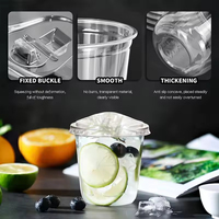 Gobelets en PET transparents en forme de U avec couvercles, personnalisables avec logo, jetables, pour thé à bulles, desserts, café glacé et boissons froides