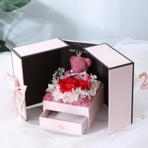 OEM Rose Eternal Flower Jewelry Box Necklace Bracelet Mother's gift on Valentine's Day