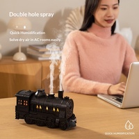 Diffuseur d'arômes en forme de train, humidificateur ultrasonique et diffuseur d'arômes pour la maison, avec lumière, minuterie 2-8h, arrêt automatique en cas de manque d'eau