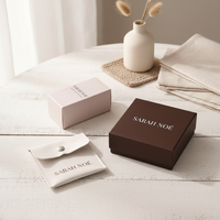Boîte de rangement pour bijoux en carton magnétique de luxe personnalisée, petite, avec logo