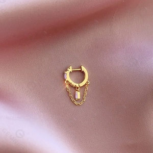 Gemnel aro-pendientes <span class=keywords><strong>de</strong></span> <span class=keywords><strong>plata</strong></span> <span class=keywords><strong>de</strong></span> primera ley y Circonia cúbica para mujer, aretes pequeños, <span class=keywords><strong>plata</strong></span> esterlina 925, Circonia cúbica, zirconia, circonita, zirconita, color dorado, baguette - Product Image 5