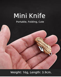 Couteau de poche pliable miniature en acier inoxydable pour l'extérieur, ouverture de boîte, randonnée, porte-clés, couteau à éplucher - Product Image 6