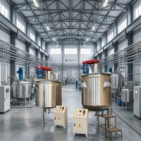 Cuve de mélange en acier inoxydable monocouche avec agitateur à ancre et à pales, pompe, moteur et chauffage électrique pour la cuisson et le mélange du chocolat